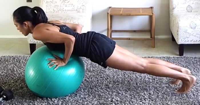 7. Push ups with Stability Ball